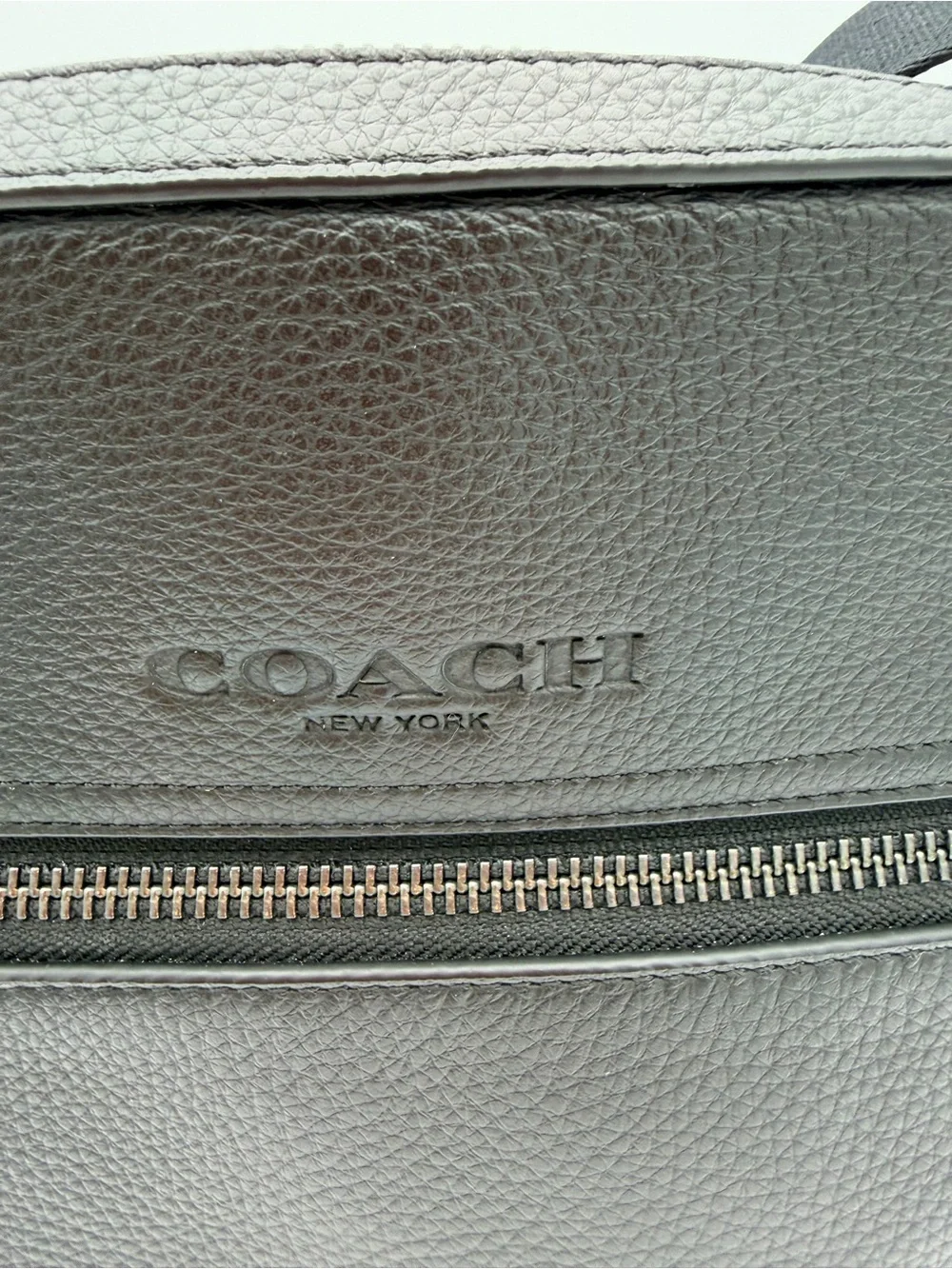 Coach Black Leather Houston Flight Bag Crossbody 4011